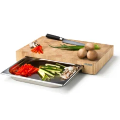 Continenta Schneidebrett Mit Einem Weißblech, 39x27x6 Cm -Koch Geheimnis Verkaufsgeschäft continenta cutting board rubber wood w box 39x27x6cm 4