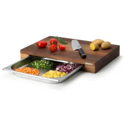 Continenta Schneidebrett Mit Einem Weißblech, 48x32x5,6 Cm -Koch Geheimnis Verkaufsgeschäft continenta cutting board walnut m drawer small 39x27x6cm 8
