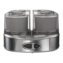 Cuisinart Duo Ice Cream Eisemaschine 2x1 L, Stahlgrau