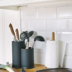 Dorre Wide Knife Blocks & Utensil Holder, Black -Koch Geheimnis Verkaufsgeschäft dorre wide knife blocks utensil holder black 2