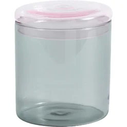 Hay Borosilicate Dose L Ø12x13,5 Cm, Grau/Hell-Pink