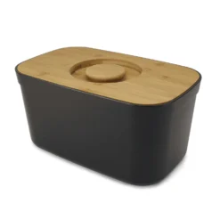 Joseph Joseph Bread Box With Cutting Board, Black