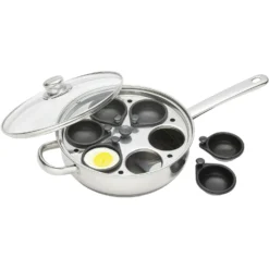Kitchen Craft Eierpochierer 6 Loch 28 Cm -Koch Geheimnis Verkaufsgeschäft kitchen craft stainless steel six hole egg poacher 28cm gift box 2