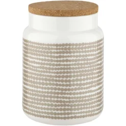 Marimekko Siirtolapuutarha Dose Mit Deckel 1,2 L, Weiß/Clay