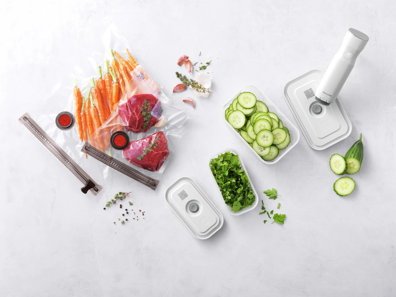 Zwilling Fresh & Save Starter-Kit Mit Vakuumpumpe / Taschen / Behälter Aus Plastik, 7 Teile 3 Zwilling Fresh & Save Starter-Kit Mit Vakuumpumpe / Taschen / Behälter Aus Plastik, 7 Teile – Bild 3